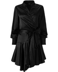 Lita Couture - Ruffle Hem Silk Wrap Dress - Lyst