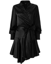 Lita Couture - Ruffle Hem Silk Wrap Dress In - Lyst