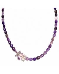 Rachel Nathan - Mini Beaded: Amethyst Leaves Necklace - Lyst