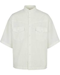 Modenaire - Band Collar Shirt Relaxed Fit Structured Utility - Lyst