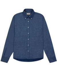 Burrows and Hare - Linen Button-down Shirt - Lyst