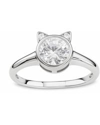Kylie Harper - Bezel-Set Diamond Cz Kitty Cat Ring - Lyst