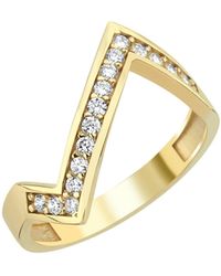 Dime Tribe - Zigzag-Shaped Diamond-Set Ring - Lyst