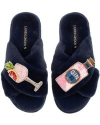 Laines London - Classic Laines Slippers With Rosa & Grapefruit Gin Brooches - Lyst