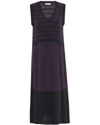 Peraluna - Organic Cotton Blend V-neck Sleeveless Midi Knitwear Dress - Lyst