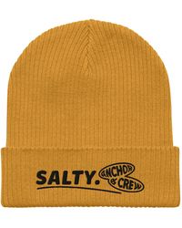 Anchor and Crew - Mustard Salty Gen. Organic Cotton Embroidered Beanie - Lyst