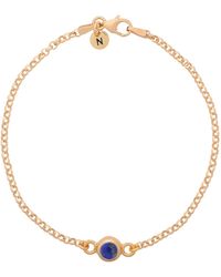 Nellou Jewellery - Lapis Birthstone Gem Dot Bracelet Plated Sterling- September - Lyst