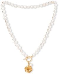 Pearls of the Orient Online - Vita Cultured Freshwater Pearl Necklace With Cherry Blossom Charm - Lyst