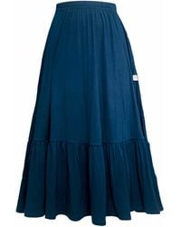 Frock Tales - Boho Gathered Midi Skirt With Pockets - Lyst