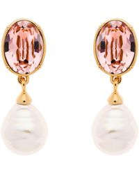Emma Holland Jewellery - Rose Crystal & Baroque Pearl Clip Earrings - Lyst