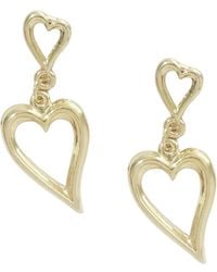 Maison De Gala - Golden Twin-Heart Drop Earrings - Lyst