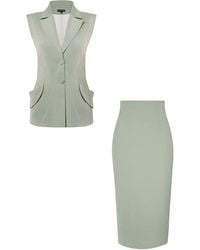 Tia Dorraine - Tailored Fit Suiting Vest & Skirt Suit - Lyst