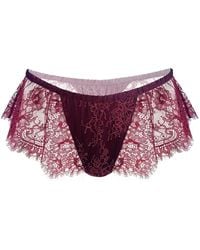 MONIQUE MORIN LINGERIE - Moonstruck Lace Shorts Velvet - Lyst