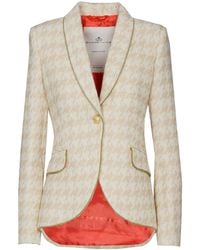 The Extreme Collection - Neutrals Houndstooth Wool Blazer Sand Honore - Lyst