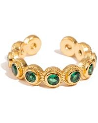 Ebru Jewelry - Emerald Glow Adjustable Plated Stackable Ring - Lyst