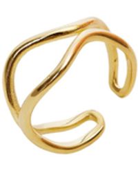 Spero London - Wavy Lines Sterling Wave Ring - Lyst
