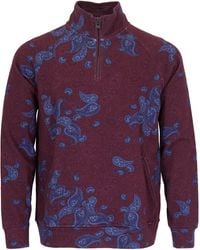 lords of harlech - Craig Montgat Paisley Quarter-Zip Sweater - Lyst
