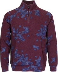 lords of harlech - Craig Montgat Paisley Quarter-Zip Sweater - Lyst