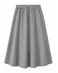 Yumi' - Gingham Cotton Midi Skirt - Lyst