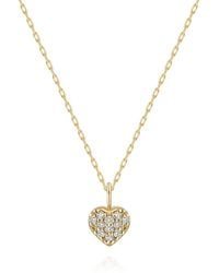 LINYA JEWELLERY - Real Heart Necklace, Pave Heart Necklace, Mini Heart Necklace, Love Pendant - Lyst