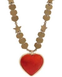 Ebru Jewelry - Murano Glass Heart Pendant Heart & Star Beaded Necklace - Lyst