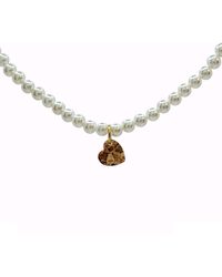Ninemoo - Hearts Zircon Pearl Necklace - Lyst