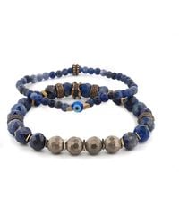 Ebru Jewelry - Deep Wisdom Lapis & Evil Eye Beaded Bracelet Set - Lyst