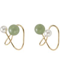 seree - Colette Jade & Pearl Ear Cuffs - Lyst