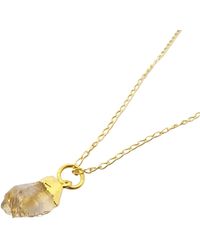 Harfi - Raw Citrine November Birthstone Plated Necklace - Lyst