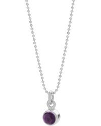 Nellou Jewellery - Gem Dot Birthstone Necklace Amethyst February Sterling - Lyst