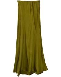L2R THE LABEL - Chartreuse Satin Amal Slip Skirt - Lyst