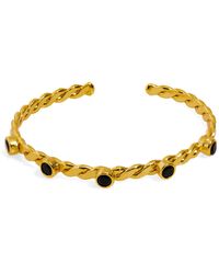 Ebru Jewelry - Twisted Onyx & Dainty Cuff Bracelet - Lyst