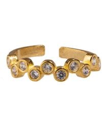 Ebru Jewelry - Diamond & Zig Zag Stackable Adjustable Ring - Lyst