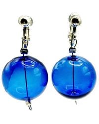 Laura Daili - Cobalt Moon Clip-On Earrings - Lyst
