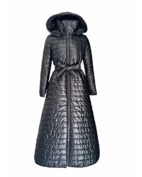 Adrenaline Fashion - Long Puffer Coat Quilted Winter Jacket With Hood And Belt Warm Elegant Outerwear - Lyst