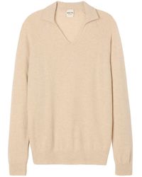 Salts - Neutrals Split Neck Polo Sweater - Lyst