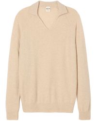 Salts Cashmere - Neutrals Split Neck Polo Sweater - Lyst