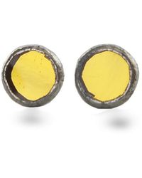 Laura Daili - Full Moon Tiny Mirror Earrings - Lyst
