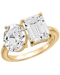 Diamonbliss - Oval & Emerald Cut Two Stones Cocktail Ring - Lyst