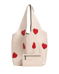 Laura Olaru - Neutrals Sack Cream Leather Bag With Hearts Attached - Lyst