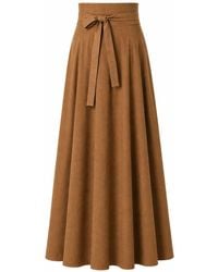 Nikka Place - High Waisted Cotton Maxi Skirt With Tie Belt - Lyst