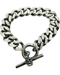 Tg-Jewellery by Tamara Gervasio - Skull Heavy Curb Chain Bracelet T-Bar Skull Japanese Power Sign – Sterling - Lyst