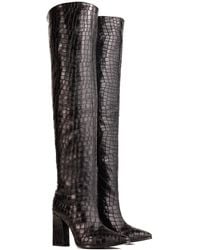 Rosamund Muir London - Roma Crocodile Print Over Knee Boots - Lyst