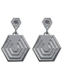 Edge Only - Hexagon Drop Earrings Sterling - Lyst
