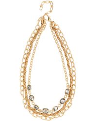 Saachi - Crystal Cascade Chain Necklace - Lyst