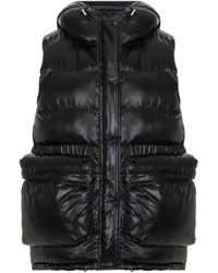 Nocturne - Hooded Puffer Vest - Lyst