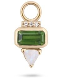 Zohreh - Tourmaline, Diamond & Moonstone Earring Charm 9K - Lyst