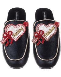 Laines London - Classic Mules With Fucking Fabulous Hearts Brooches - Lyst