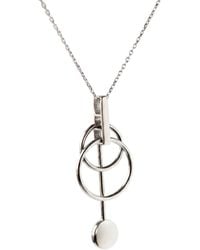 Gutta Design - Mesh Necklace Rhodium Plated - Lyst