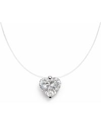 Pearl Code - Lilly Heart Pendant Necklace With Cubic Zirconia - Lyst